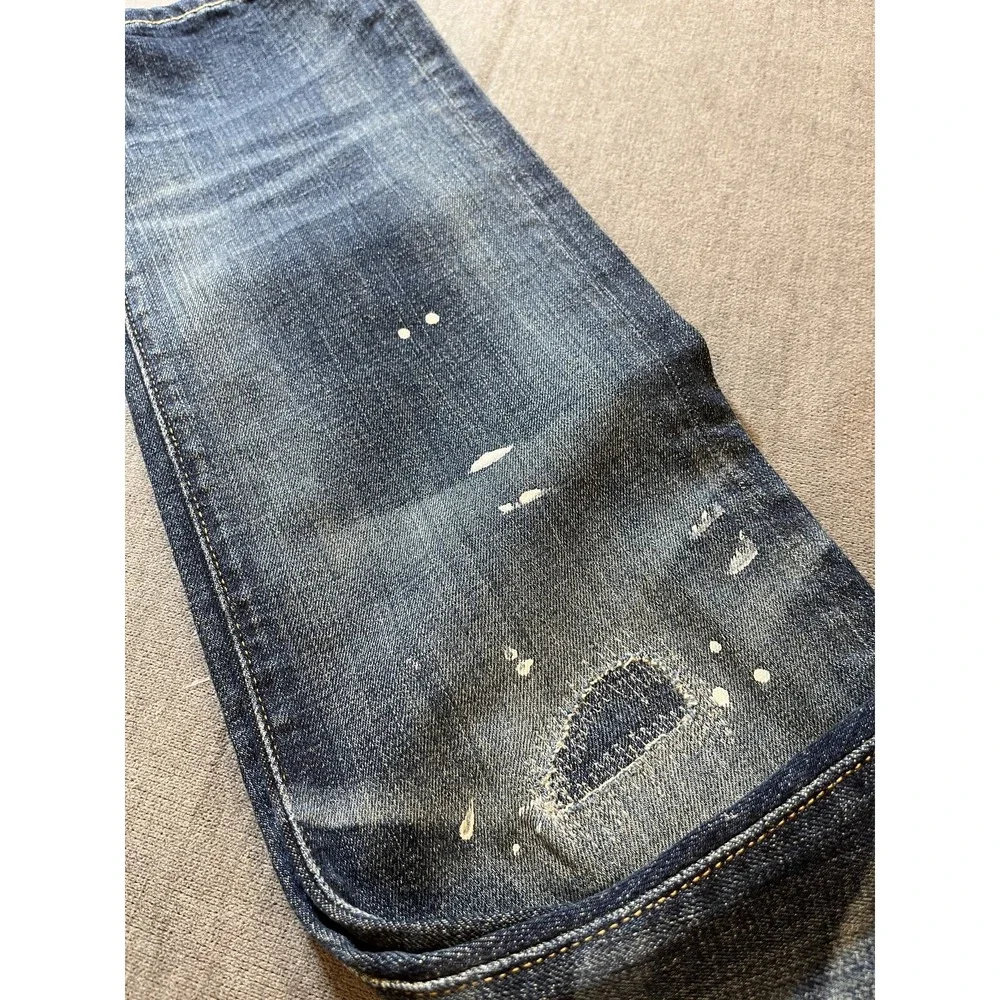 Polo Ralph Lauren Jeans Mens 30x30 Varick Slim Straight Rare Paint Splatter New